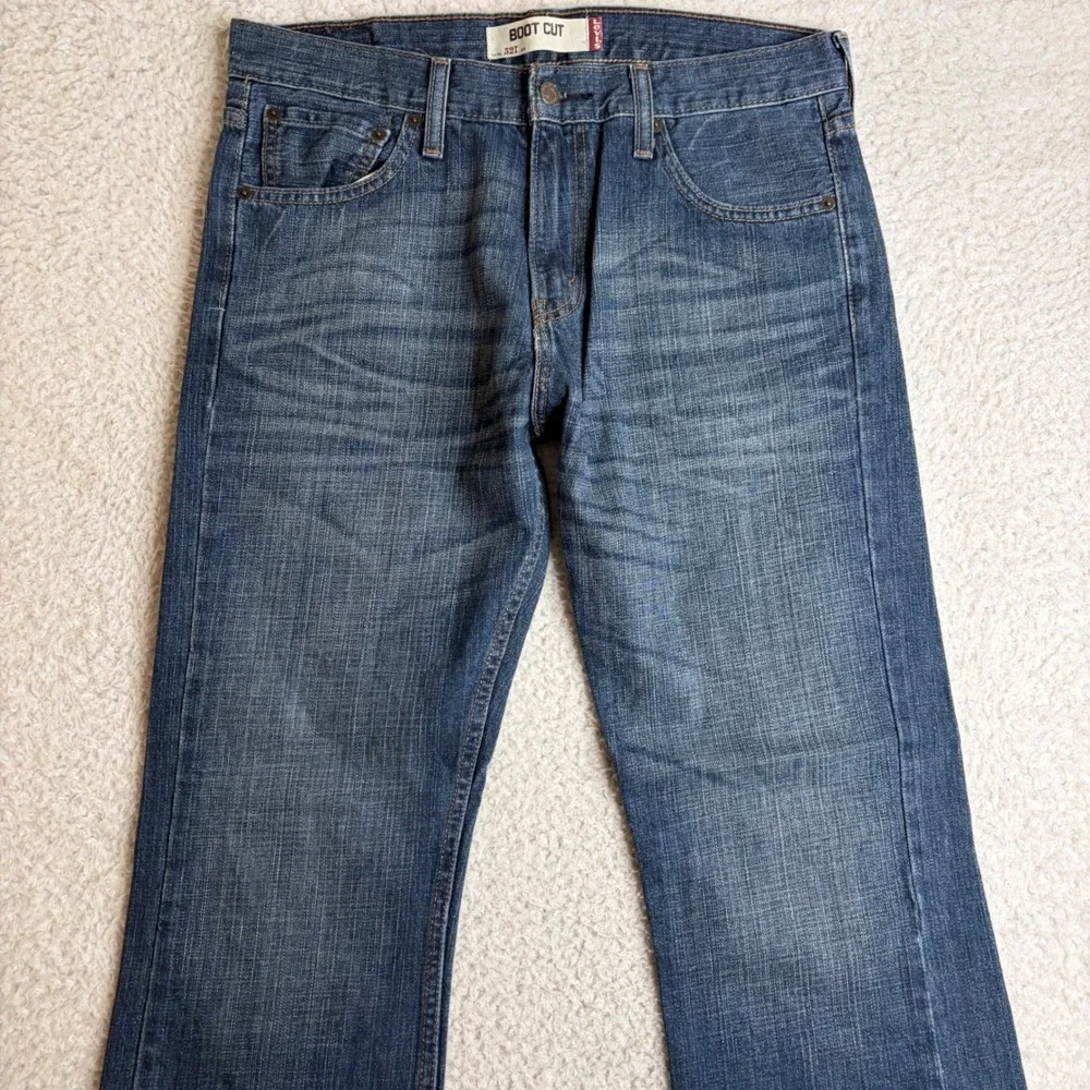 Levis 527 Y2K Slim Bootcut Jeans Mens 33x30(34x31) Denim Blue FADE whiskers